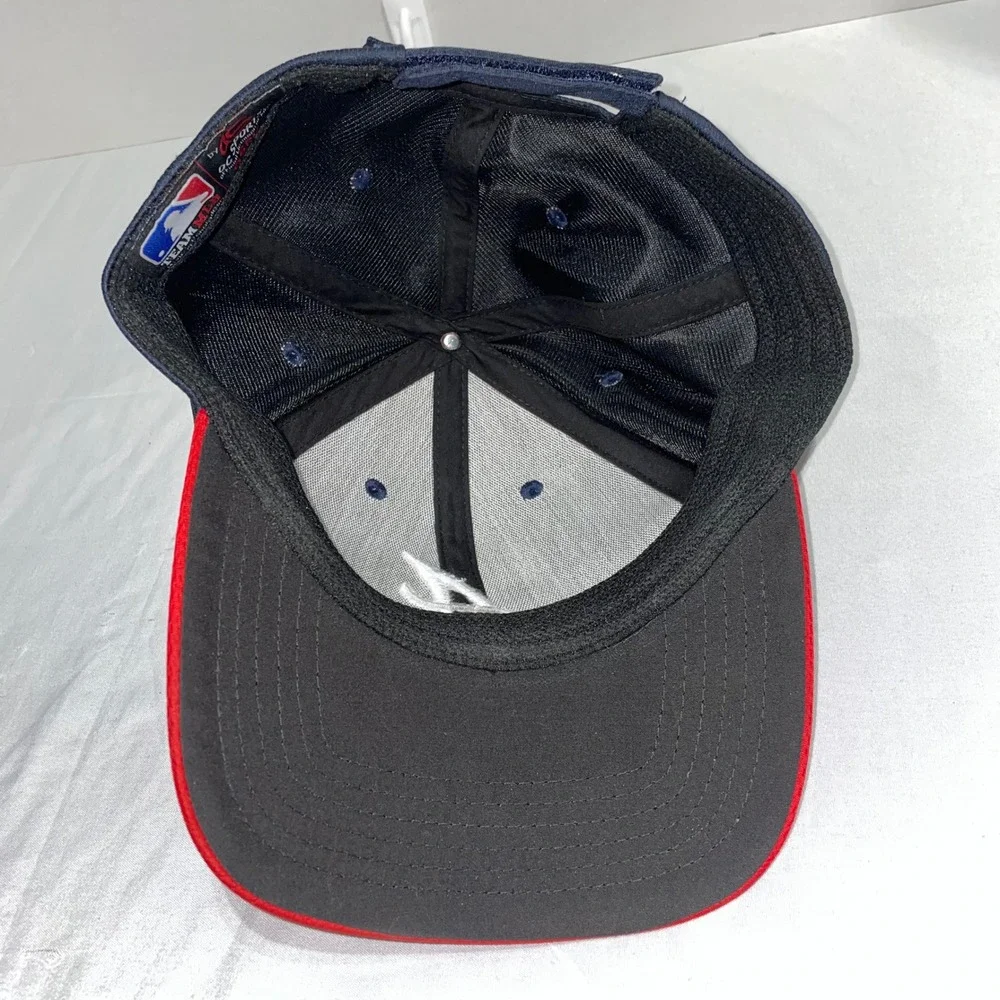 Atlanta Braves MLB Baseball Hat OC Sports Navy Red Adjustable‎ OSFM Cap